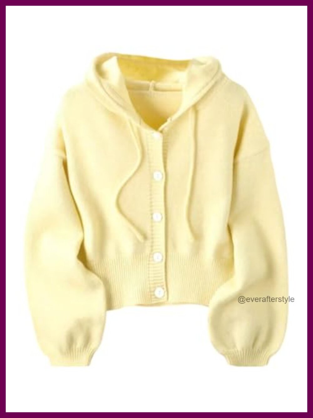 Women's Cropped Hooded Knit Cardigan Button Down Drawstring